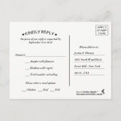 ザシックラックスモダンズ結婚コレクションピンクローズ インビテーションポストカード (裏面)