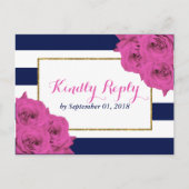 ザシックラックスモダンズ結婚コレクションピンクローズ インビテーションポストカード (正面)
