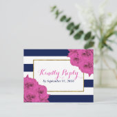 ザシックラックスモダンズ結婚コレクションピンクローズ インビテーションポストカード (スタンド正面)