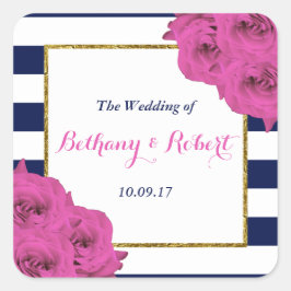 ザシックラックスモダンズ結婚コレクションピンクローズ スクエアシール