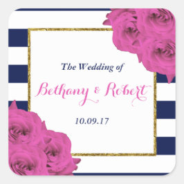 ザシックラックスモダンズ結婚コレクションピンクローズ スクエアシール