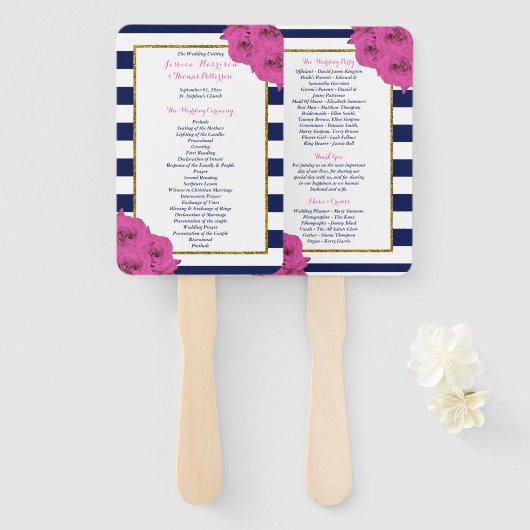 ザシックラックスモダンズ結婚コレクションピンクローズ ハンドファン (正面&裏面)