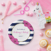 ザシックラックスモダンズ結婚コレクションピンクローズ ペーパープレート (パーティー)