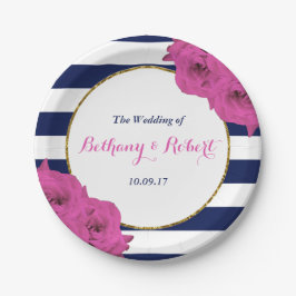 ザシックラックスモダンズ結婚コレクションピンクローズ ペーパープレート