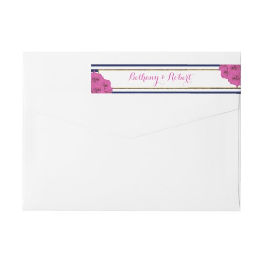 ザシックラックスモダンズ結婚コレクションピンクローズ ラップアラウンドラベル (裏面)