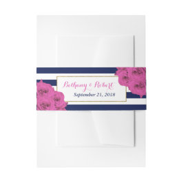 ザシックラックスモダンズ結婚コレクションピンクローズ 招待状ベリーバンド