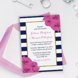 ザシックラックスモダンズ結婚コレクションピンクローズ 招待状