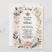 ザシック王室のアダルトフェアリティティーパーティー50誕生日 招待状 (正面)