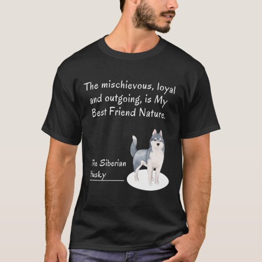 ザシベリアのハスキー犬 Tシャツ (正面)
