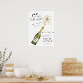 ザシャンパポップ・アートのンブライダルシャワーウェルカムフォームボード ポスター (キッチン)