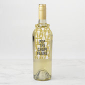 ザシャンパポップ・アートのンホワイトオン金ゴールドワイングラス ボトルネックタグ (ボトル)