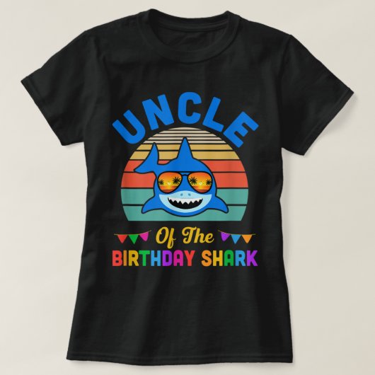 ザシャークの伯父誕生日の伯父マッチングファミリー Tシャツ (デザイン正面)