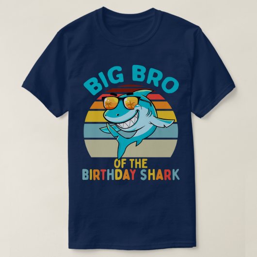 ザシャーク誕生日ブラザーマッチングファムのビッグ Tシャツ (デザイン正面)