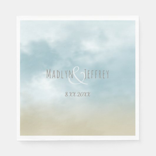 ザショア海サーフビーチ結婚式 スタンダードランチョンナプキン (正面)