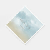 ザショア海サーフビーチ結婚式 スタンダードランチョンナプキン (角)