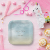 ザショア海サーフビーチ結婚式 ペーパープレート (パーティー)