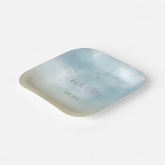 ザショア海サーフビーチ結婚式 ペーパープレート (傾斜あり)