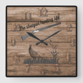 ザショットガンキジの狩り生活の草地 スクエア壁時計 (正面)