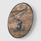 ザショットガントルコ狩りライフin草だらけの牧草地L ラージ壁時計 (傾斜)