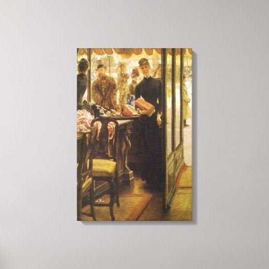 ザショップガールバイジェームズティスソビクトリアンファインアート キャンバスプリント (正面)