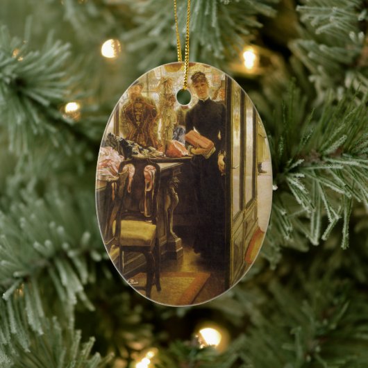 ザショップガールバイジェームズティスソビクトリアンファインアート セラミックオーナメント (ツリー)