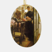 ザショップガールバイジェームズティスソビクトリアンファインアート セラミックオーナメント (裏面)