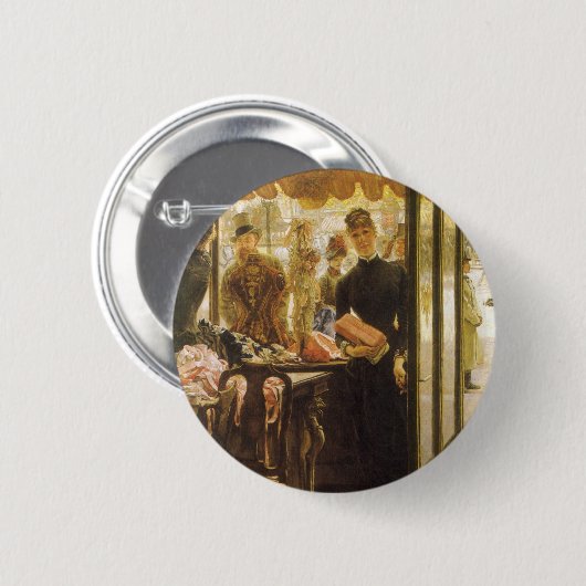 ザショップガールバイジェームズティスソビクトリアンファインアート 缶バッジ (正面&裏面)