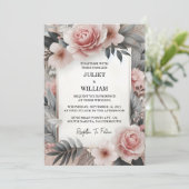 ザシルクピンクボホーピーニーガーデンダスティーバラ結婚ズ 招待状 (スタンド正面)