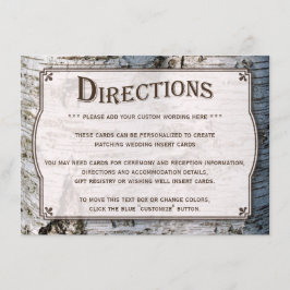 ザシルバー素朴樺の木の木結婚のコレクション エンクロージャーカード