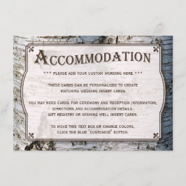 ザシルバー素朴樺の木の木結婚のコレクション エンクロージャーカード