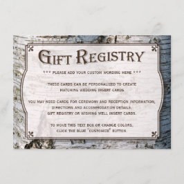 ザシルバー素朴樺の木の木結婚のコレクション エンクロージャーカード