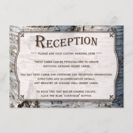 ザシルバー素朴樺の木の木結婚のコレクション エンクロージャーカード