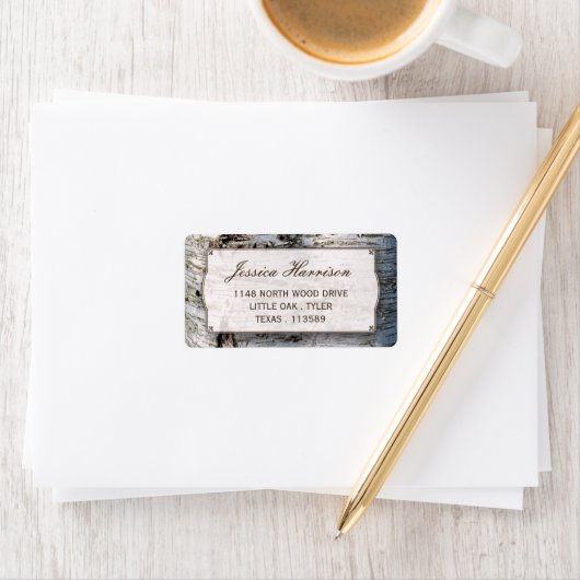 ザシルバー素朴樺の木の木結婚のコレクション ラベル (インサイチュ)