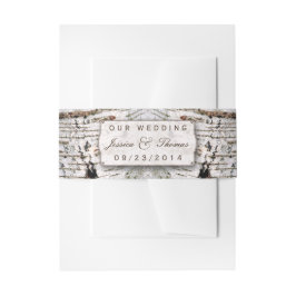 ザシルバー素朴樺の木の木結婚のコレクション 招待状ベリーバンド