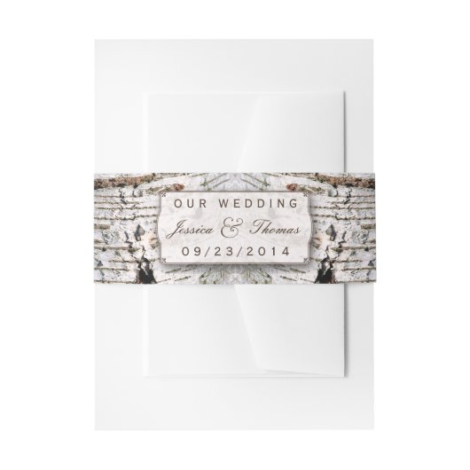 ザシルバー素朴樺の木の木結婚のコレクション 招待状ベリーバンド