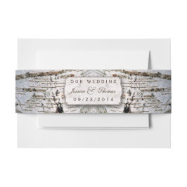 ザシルバー素朴樺の木の木結婚のコレクション 招待状ベリーバンド