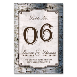 ザシルバー素朴樺の木ツリーズ結婚コレクション06 テーブルナンバー