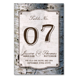 ザシルバー素朴樺の木ツリーズ結婚コレクション07 テーブルナンバー