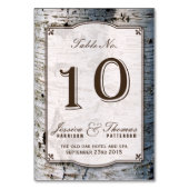 ザシルバー素朴樺の木ツリーズ結婚コレクション10 テーブルナンバー (裏面)