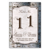 ザシルバー素朴樺の木ツリーズ結婚コレクション11 テーブルナンバー (正面)