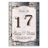 ザシルバー素朴樺の木ツリーズ結婚コレクション17 テーブルナンバー (裏面)