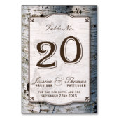 ザシルバー素朴樺の木ツリーズ結婚コレクション20 テーブルナンバー (正面)