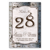 ザシルバー素朴樺の木ツリーズ結婚コレクション28 テーブルナンバー (裏面)