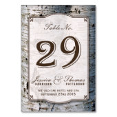 ザシルバー素朴樺の木ツリーズ結婚コレクション29 テーブルナンバー (裏面)