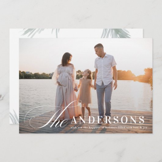 ザシンプルエレガントクリスマス写真 シーズンカード (正面/裏面)