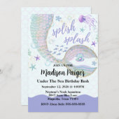 ザシーお洒落マーメイド誕生日 招待状 (正面/裏面)