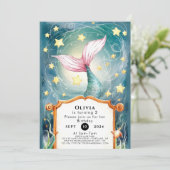 ザシーお洒落マーメイド誕生日 招待状 (スタンド正面)