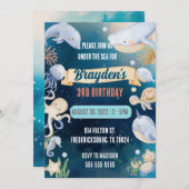 ザシーアニマルズボーイズ航海の誕生日 招待状 (正面/裏面)