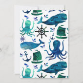 ザシーウォーターカラーキッズクジラ誕生日 招待状 (裏面)