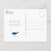 ザシーウォーターカラークジラ誕生日 航海の インビテーションポストカード (裏面)